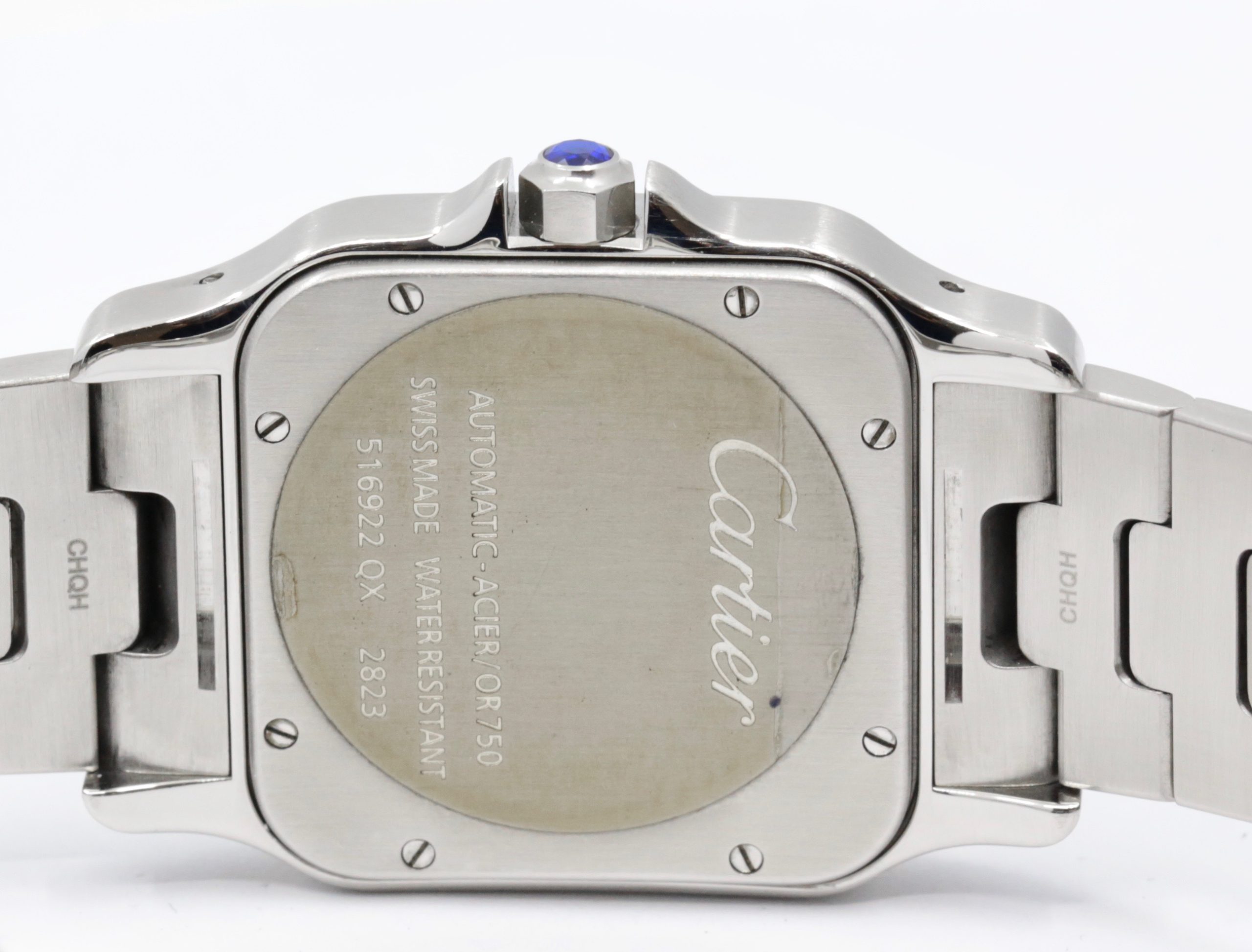 Cartier Santos Galbée, Stainless Steel & 18ct Yellow Gold, Silver Roman Dial, on Stainless Steel & 18ct Yellow Gold Cartier Bracelet, Ref. 2823 Reduced !! - Image 5