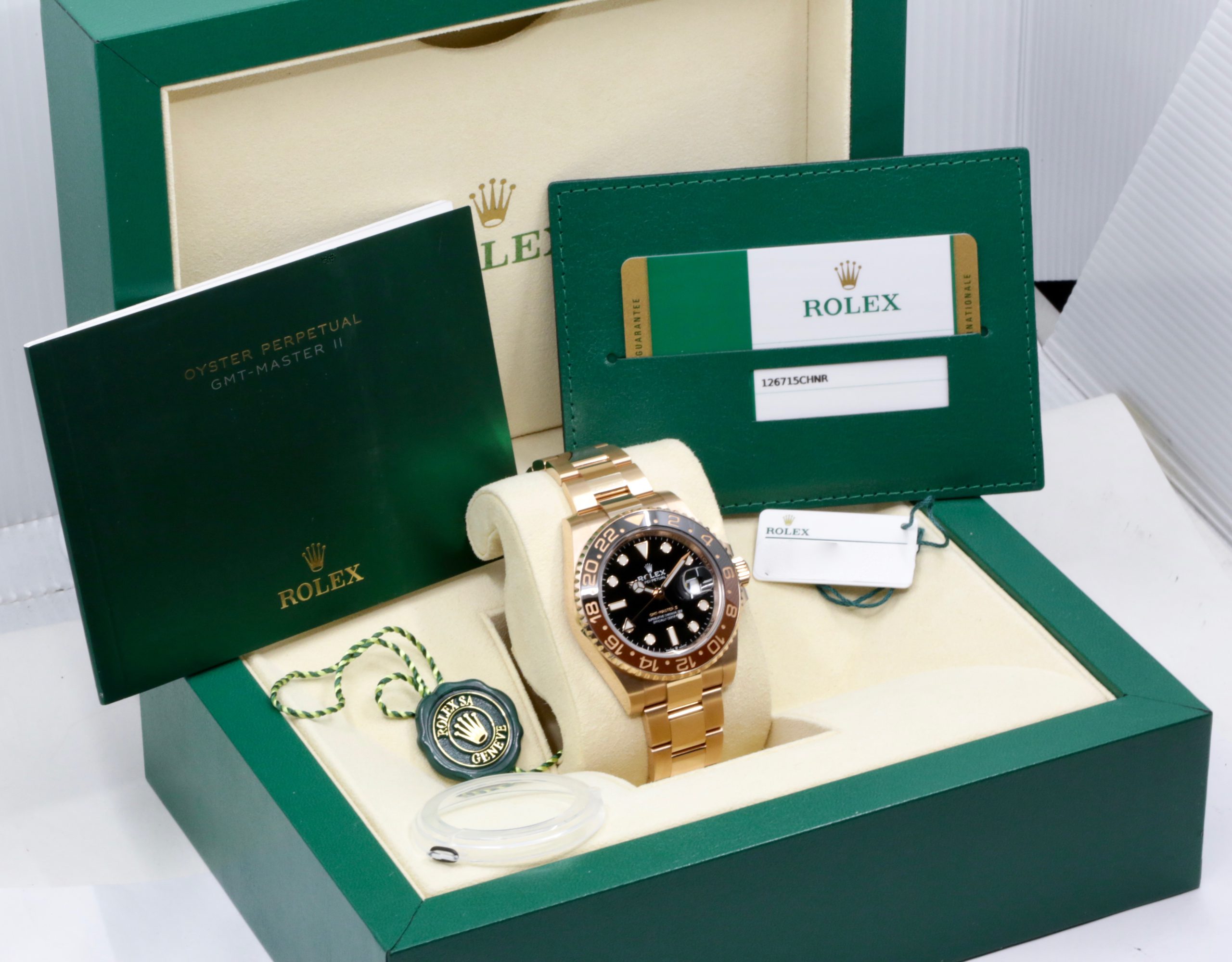 Rolex GMT-Master II “Root Beer”, in 18ct Everose Gold, Black & Brown Ceramic Bezel, Black Index Dial, on 18ct Everose Gold Rolex Oyster Bracelet, Ref. 126715CHNR, Circa: 2018, Complete with Box, Books, Swing Tags, Rolex Warranty Card - Image 7