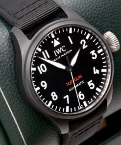 Alternative view of IWC Schaffhausen Big Pilot 43 "Top Gun"  in Black Ceramic, Black Arab Dial on Black IWC Strap with an IWC Deployant, Ref. IW329801, Circa: 2022, Complete with Box, Books, IWC Warranty Card & Balance of 8 Year IWC Extended Factory Warranty