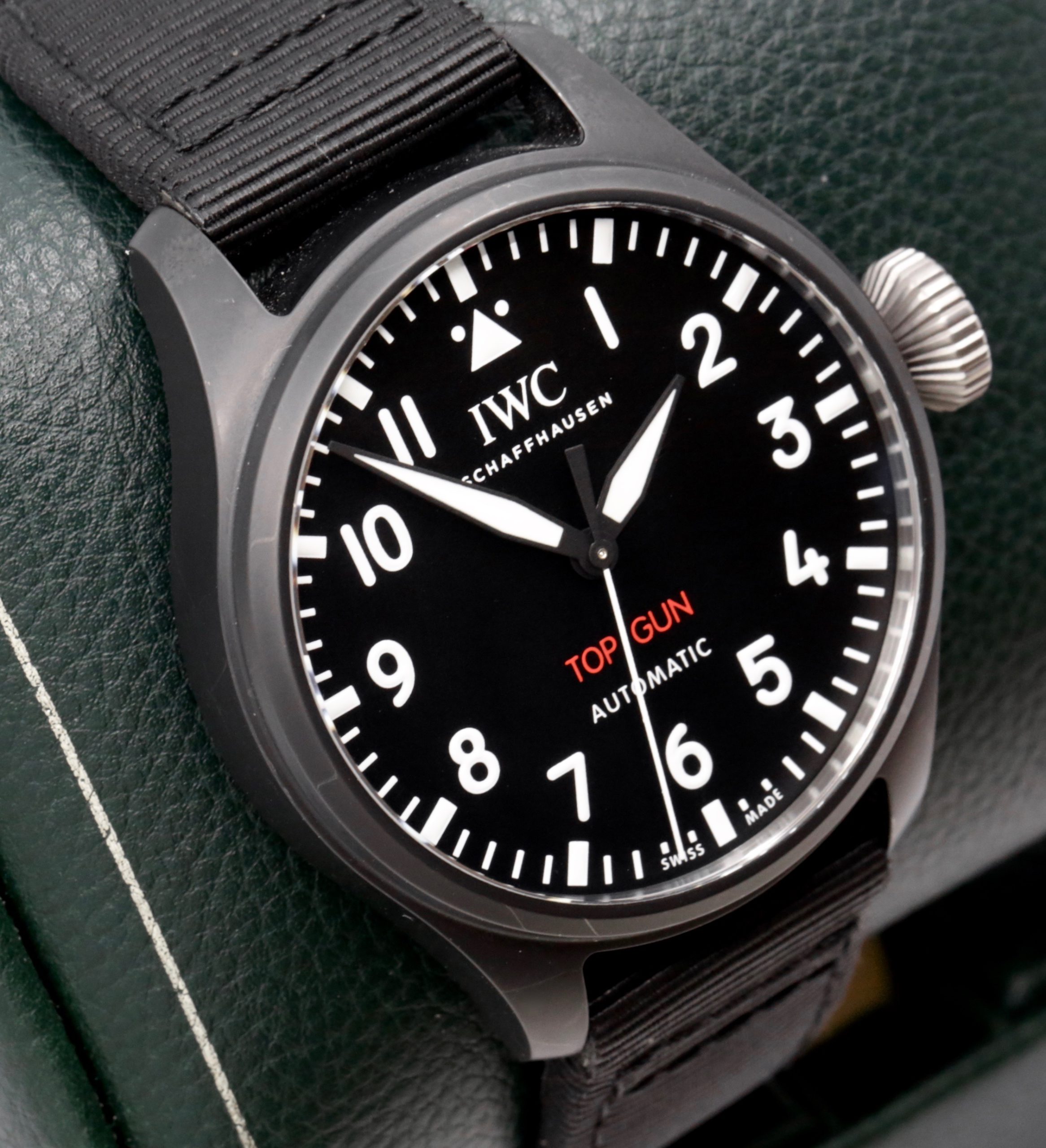 IWC Schaffhausen Big Pilot 43 "Top Gun" in Black Ceramic, Black Arab Dial on Black IWC Strap with an IWC Deployant, Ref. IW329801, Circa: 2022, Complete with Box, Books, IWC Warranty Card & Balance of 8 Year IWC Extended Factory Warranty - Image 2