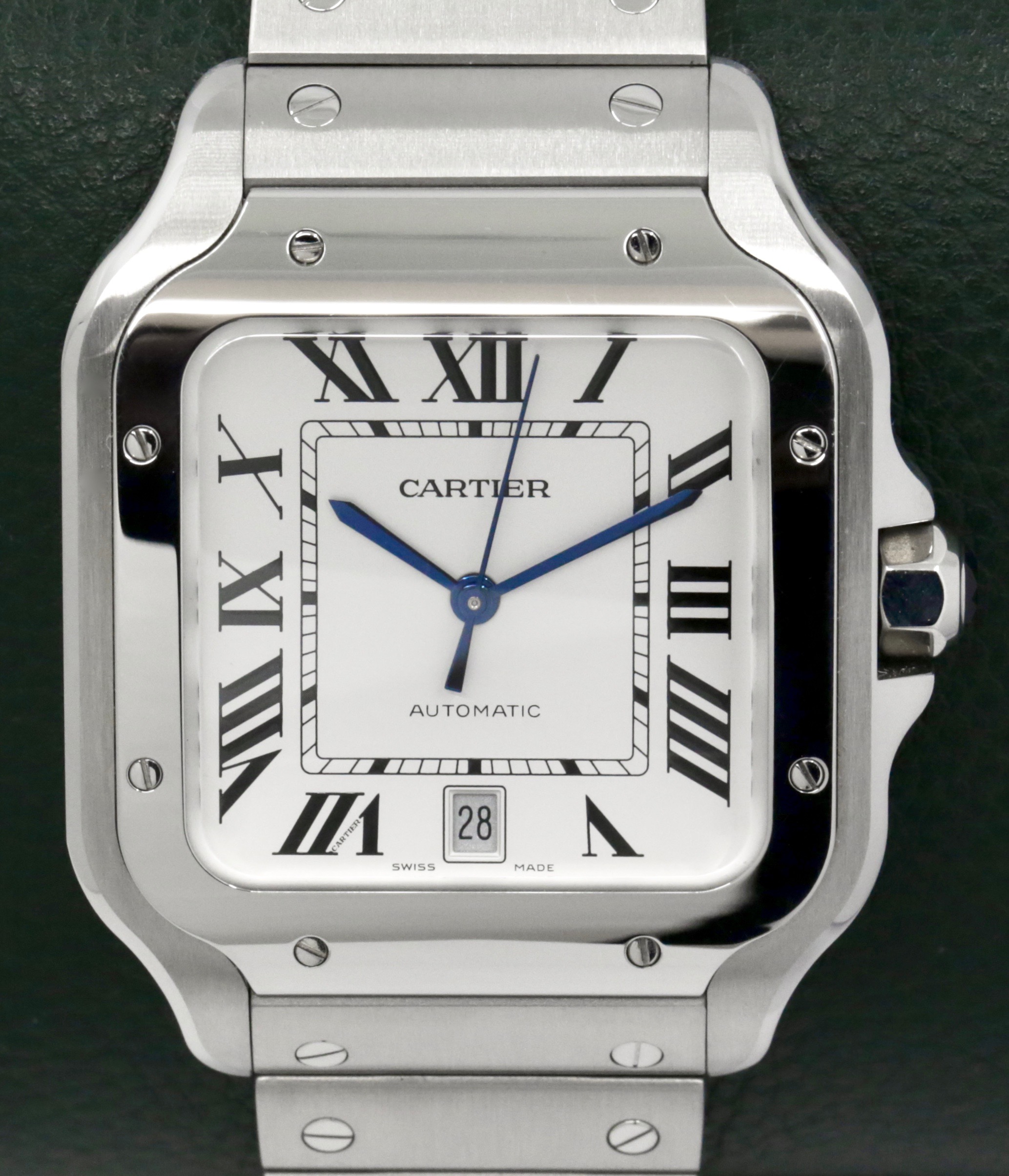 Cartier Santos de Cartier Watch, Large Model, Stainless Steel, Silver Roman Dial, on Stainless Steel Cartier Bracelet, Ref. WSSA0018, Circa: 2023, Complete with Box, Papers & Balance of 2 Year Cartier Factory Warranty - Image 2