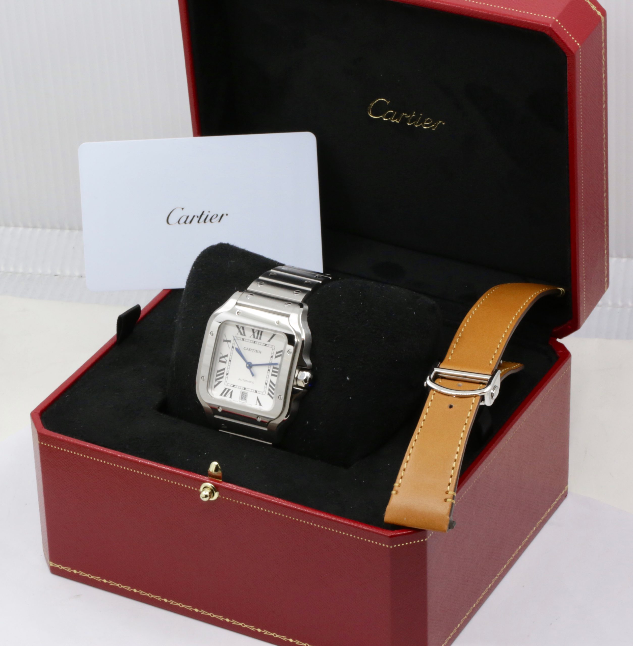 Cartier Santos de Cartier Watch, Large Model, Stainless Steel, Silver Roman Dial, on Stainless Steel Cartier Bracelet, Ref. WSSA0018, Circa: 2023, Complete with Box, Papers & Balance of 2 Year Cartier Factory Warranty - Image 7
