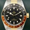 Tudor Black Bay GMT S/G , Stainless Steel & Gold, Black & Brown Bezel, Black Index Dial, on Stainless Steel & Gold Tudor Oyster Bracelet, Ref. 79833MN, Circa: 2023, Complete with Box, Books, Tudor Warranty Card & Balance of 5 Year Tudor Factory Warranty *Mint* - ON SALE $5,800