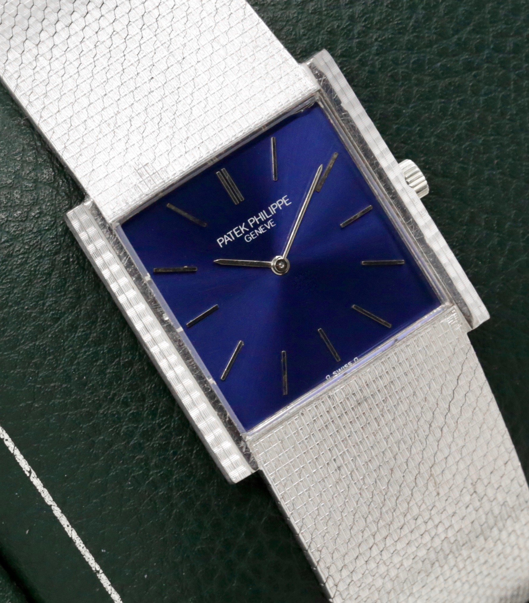 Patek Philippe Vintage Wristwatch, Ref. 3750 1, in 18ct White Gold, Blue Index Dial, on 18ct White Gold Patek Philippe Integrated Bracelet, Circa: 1970's - Image 3