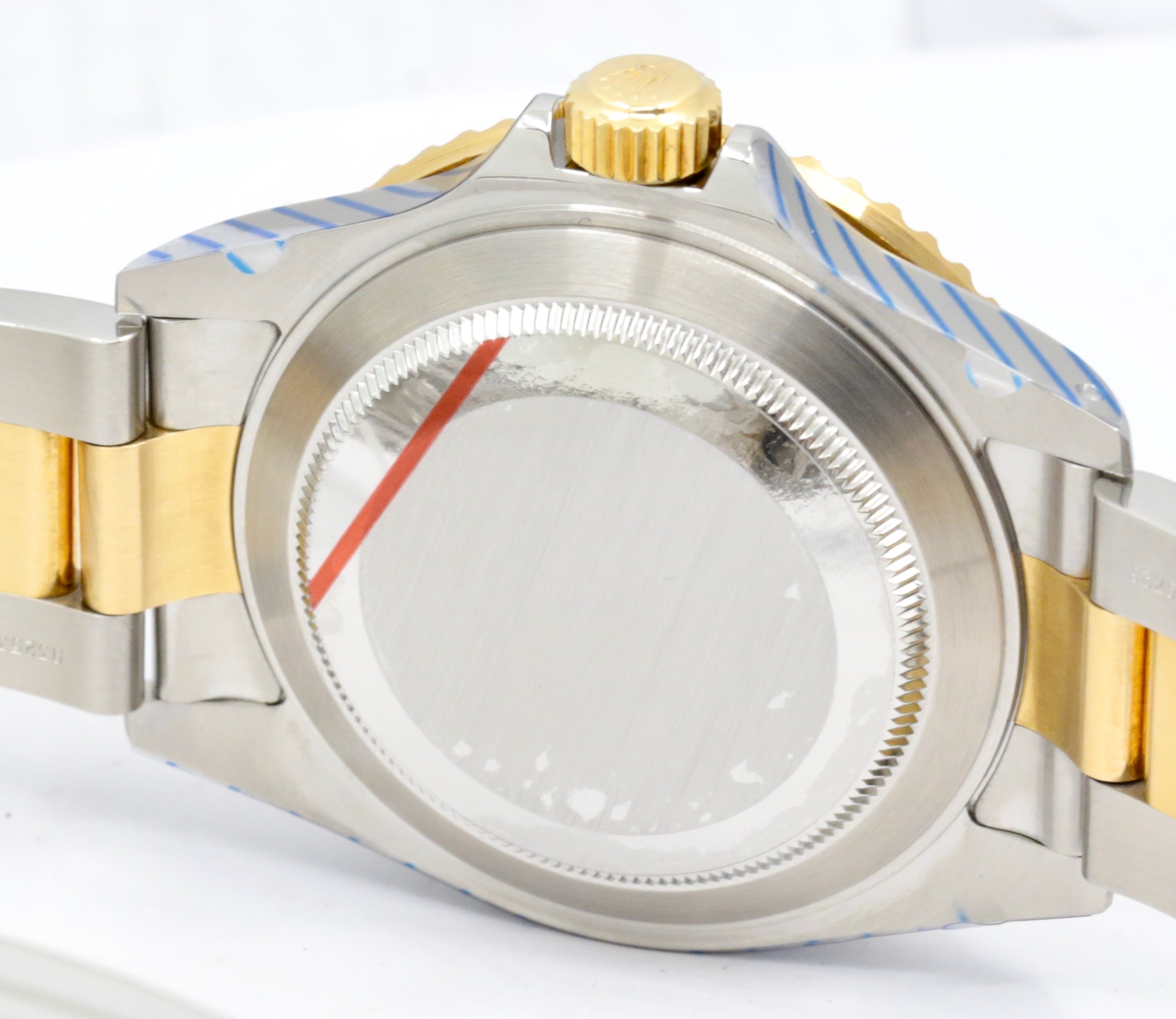 Rolex Submariner Date, Stainless Steel & 18ct Yellow Gold, Blue Aluminum Bezel, Blue Index Dial, on Stainless Steel Rolex Oyster Bracelet, Ref. 16613, Circa: 2000, with Rolex Box, Rolex Service Card, & Balance of 2 Year Rolex Service Warranty - Image 5