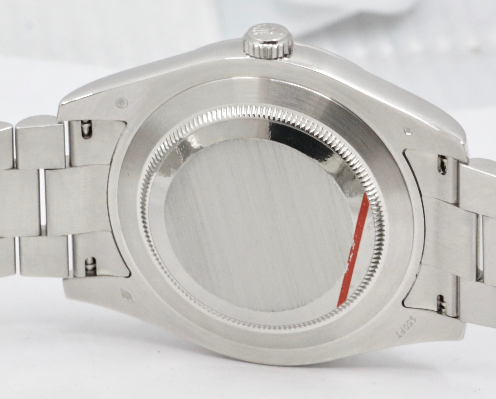 Rolex Oyster Perpetual Day-Date II, in Platinum, Factory Set Diamond Ice Blue Dial, on Platinum Rolex President Bracelet, Ref. 218206, Circa: 2010, with Box, Books, Swing Tag, Rolex Warranty Card & Rolex Service Card - Image 5
