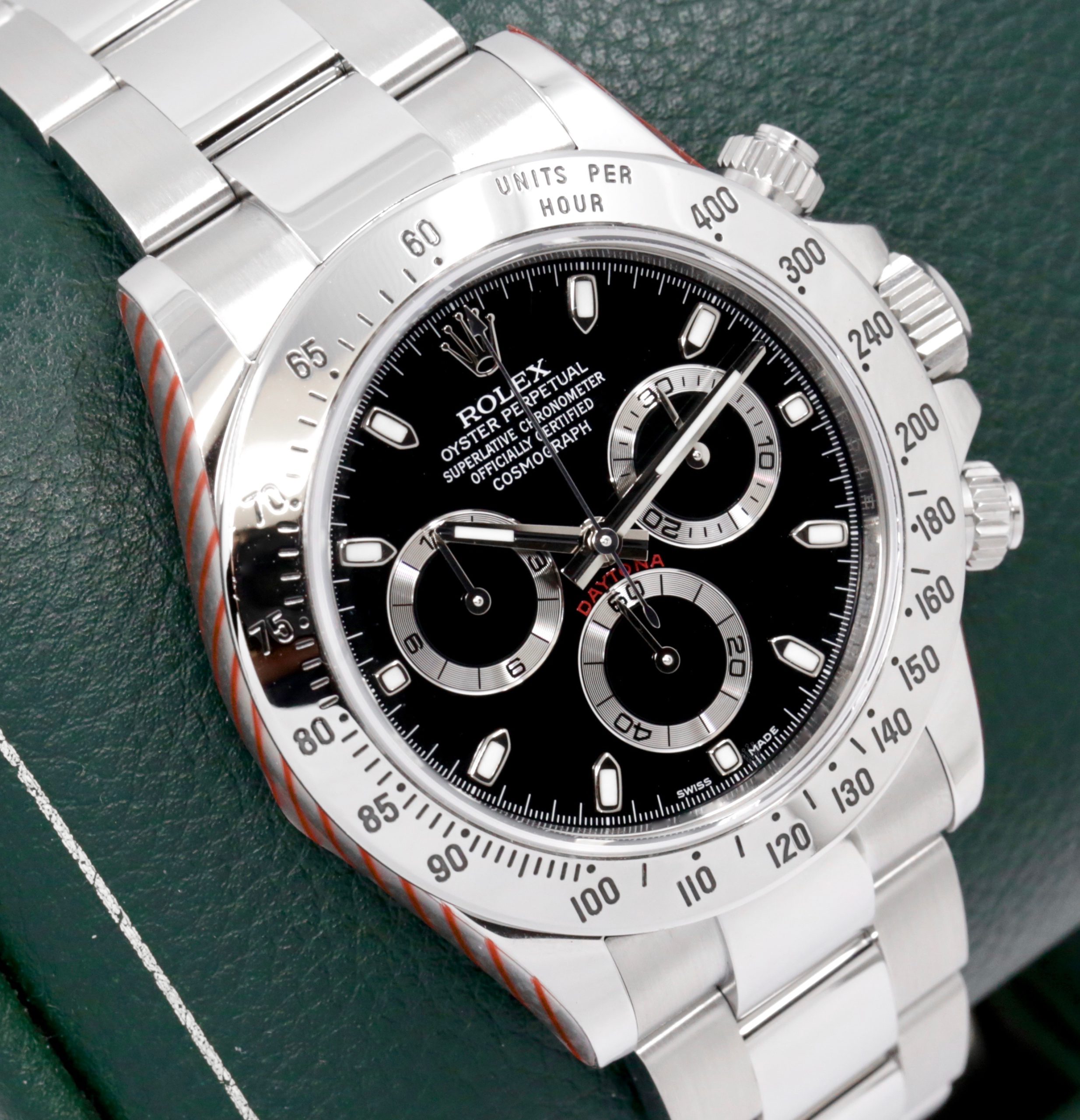 Rolex Cosmograph Daytona, in Stainless Steel, Black Index Dial, Stainless Steel Bezel on a Rolex Oystersteel Bracelet, Ref. 116520, Circa: 2013, with Box, Books, Rolex Warranty Card, Rolex Service Card & Balance of 2 Year Rolex Service Warranty - Image 3