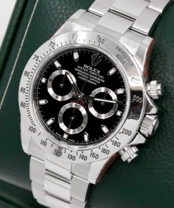 Alternative view of Rolex Cosmograph Daytona, in Stainless Steel, Black Index Dial, Stainless Steel Bezel on a Rolex Oystersteel Bracelet, Ref. 116520, Circa: 2013, with Box, Books, Rolex Warranty Card, Rolex Service Card & Balance of 2 Year Rolex Service Warranty