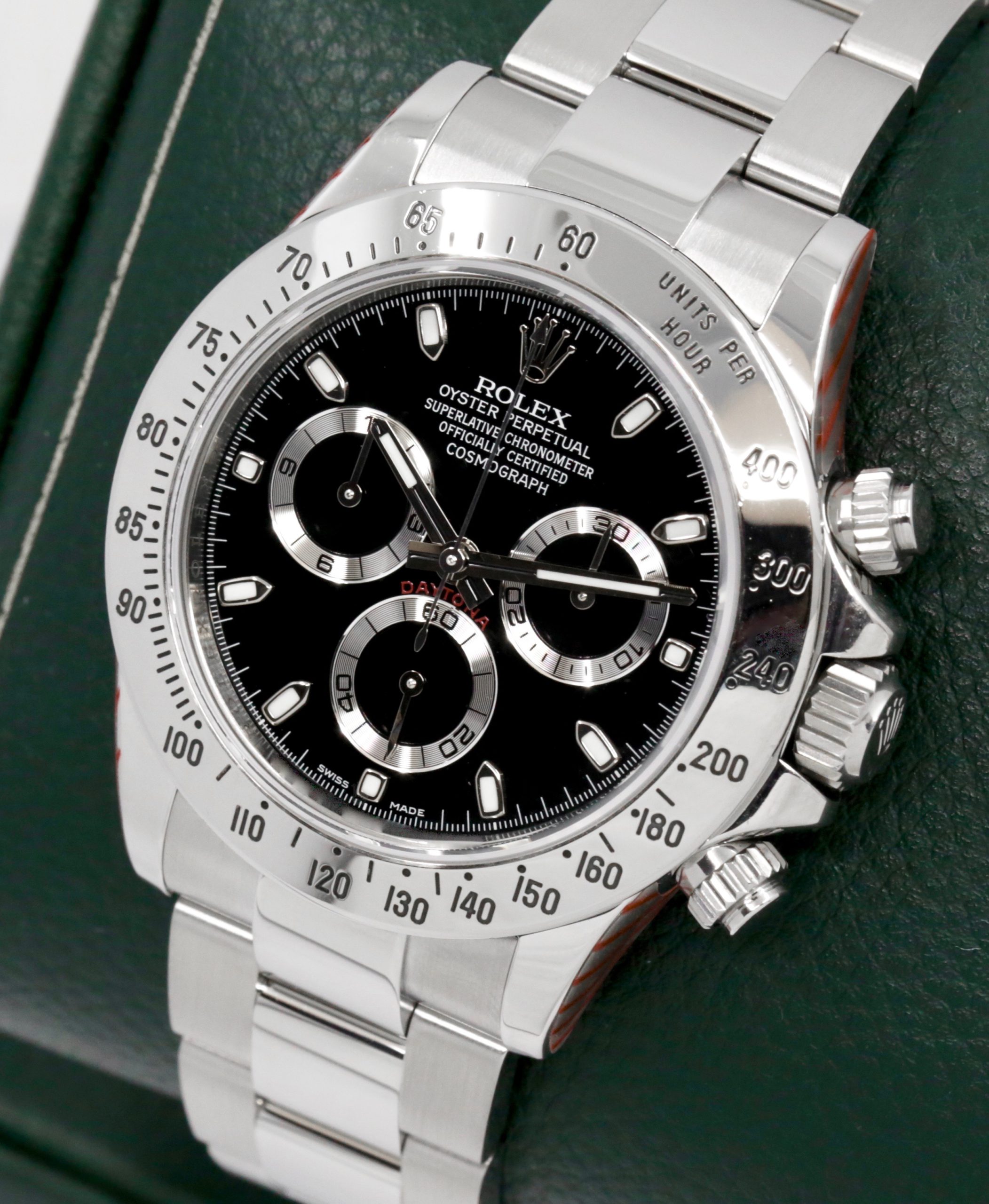 Rolex Cosmograph Daytona, in Stainless Steel, Black Index Dial, Stainless Steel Bezel on a Rolex Oystersteel Bracelet, Ref. 116520, Circa: 2013, with Box, Books, Rolex Warranty Card, Rolex Service Card & Balance of 2 Year Rolex Service Warranty - Image 2