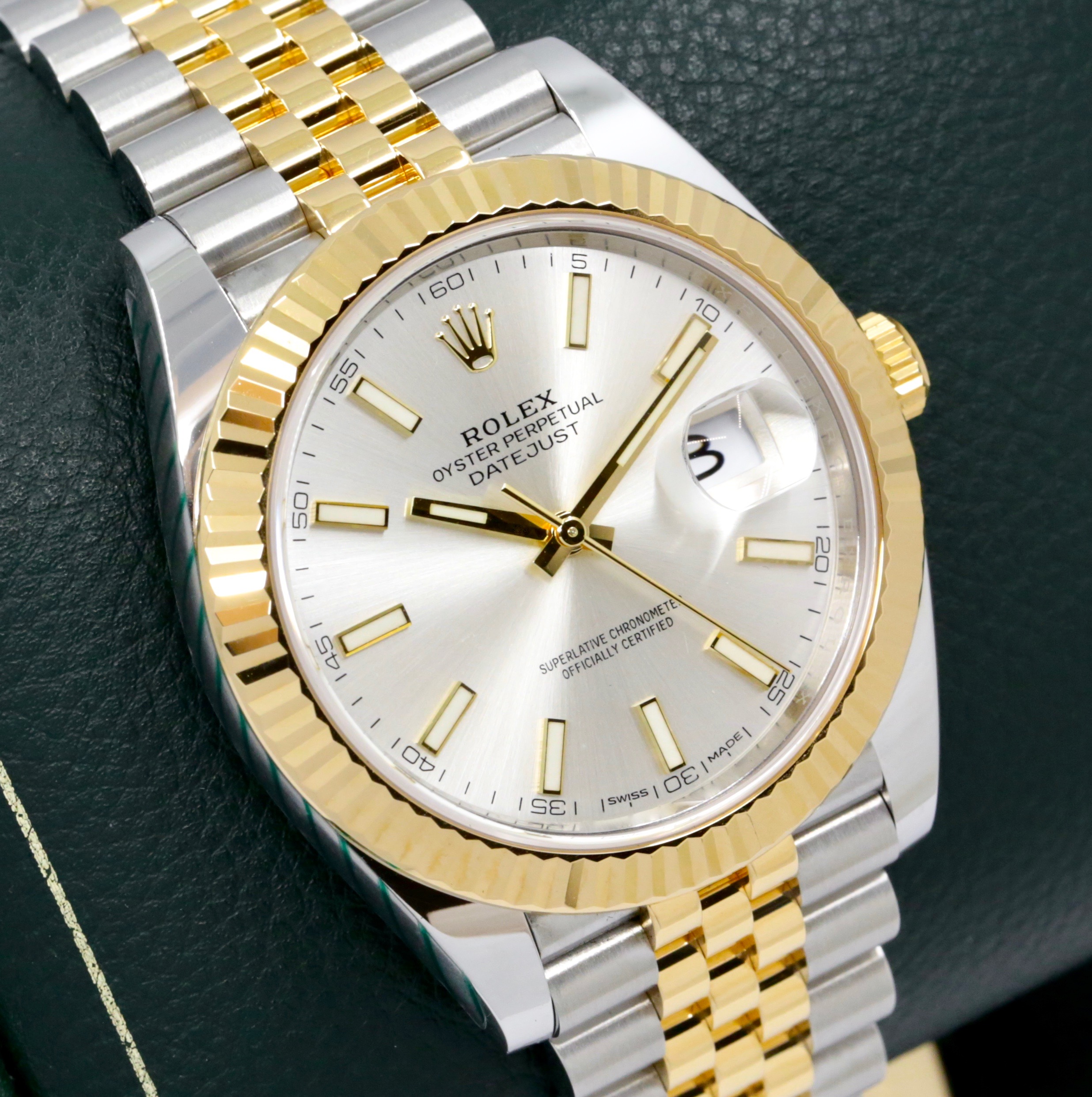 Rolex Datejust 41, in Stainless Steel & 18ct Yellow Gold, Fluted Bezel, Silver Index Dial, on Stainless Steel & 18ct Yellow Gold Rolex Jubilee Bracelet, Ref. 126333, Circa: 2016, Complete with Box, Books, Swing Tags & Rolex Warranty Card. Just returned for Rolex Service with a 2 year Warranty. - Image 3