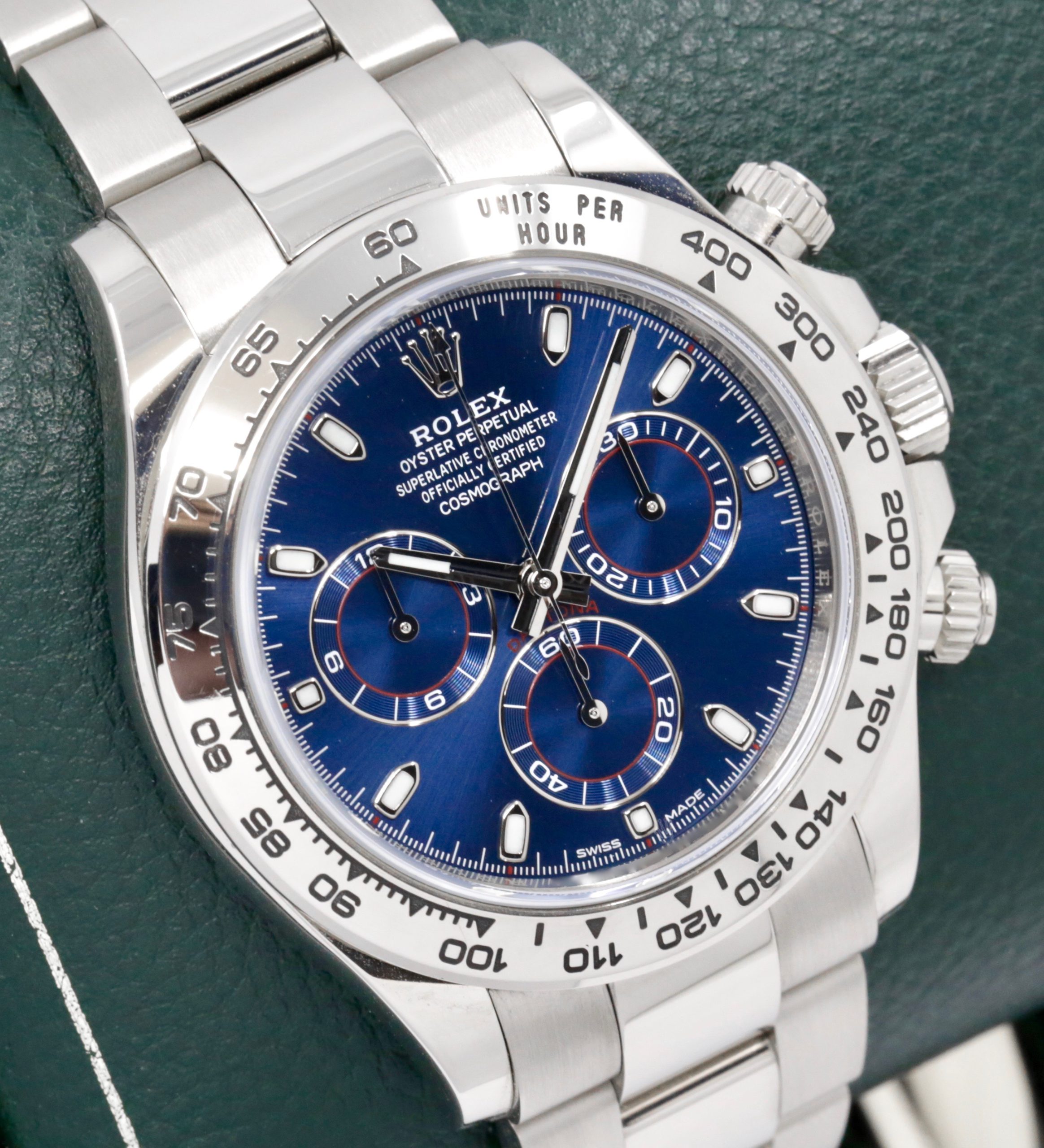 Rolex Cosmograph Daytona, in 18ct White Gold, Blue Index Dial on 18ct White Gold Rolex Oyster Bracelet, Ref. 116509, Circa: 2018, with Box, Books & Rolex Warranty Card - Image 3