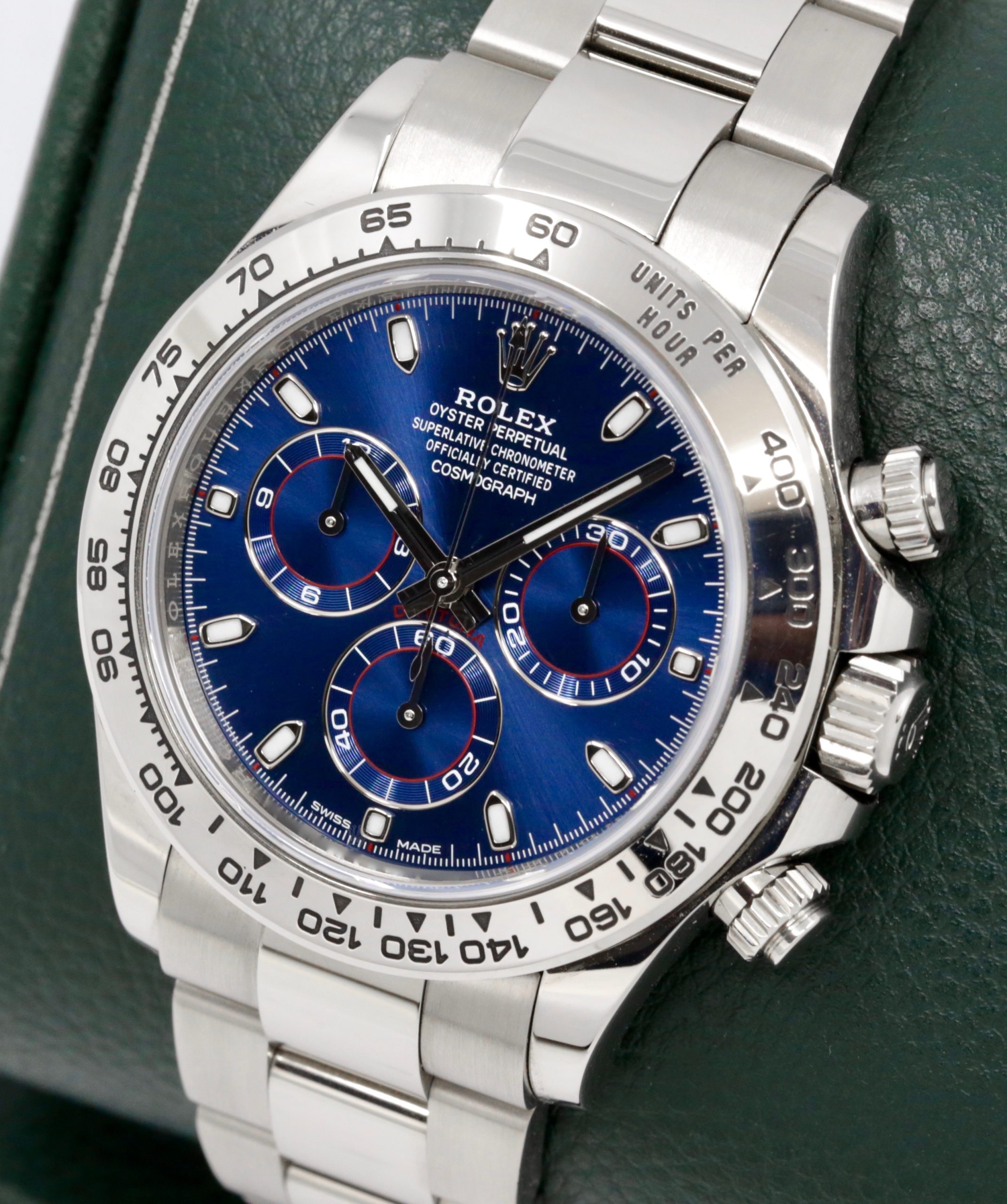 Rolex Cosmograph Daytona, in 18ct White Gold, Blue Index Dial on 18ct White Gold Rolex Oyster Bracelet, Ref. 116509, Circa: 2018, with Box, Books & Rolex Warranty Card - Image 2