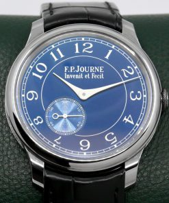 Alternative view of F.P. Journe Chronomètre Bleu, Tantalum Case, Chrome Blue Dial, on Black F.P. Journe Alligator Strap with F.P. Journe Tang Buckle, Circa: 2018, with Box, Books & F.P. Journe Warranty Card
