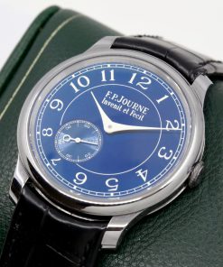 F.P. Journe Chronomètre Bleu, Tantalum Case, Chrome Blue Dial, on Black F.P. Journe Alligator Strap with F.P. Journe Tang Buckle, Circa: 2018, with Box, Books & F.P. Journe Warranty Card