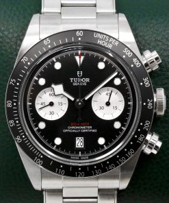 Tudor Black Bay Chrono, Stainless Steel, Black Index Dial with Silver Sub-Dials, on Stainless Steel Tudor Bracelet, Ref. 79360N, Circa: 2022, with Box, Books, Swing Tag, Tudor Warranty Card & Balance of 5 Year Tudor Factory Warranty - ON SALE $4,800