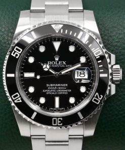 Rolex Submariner Date, Stainless Steel, Black Ceramic Bezel, Black Index Dial, on Stainless Steel Rolex Oyster Bracelet, Ref. 116610LN, Circa: 2017, with Box, Book & Rolex Warranty Card