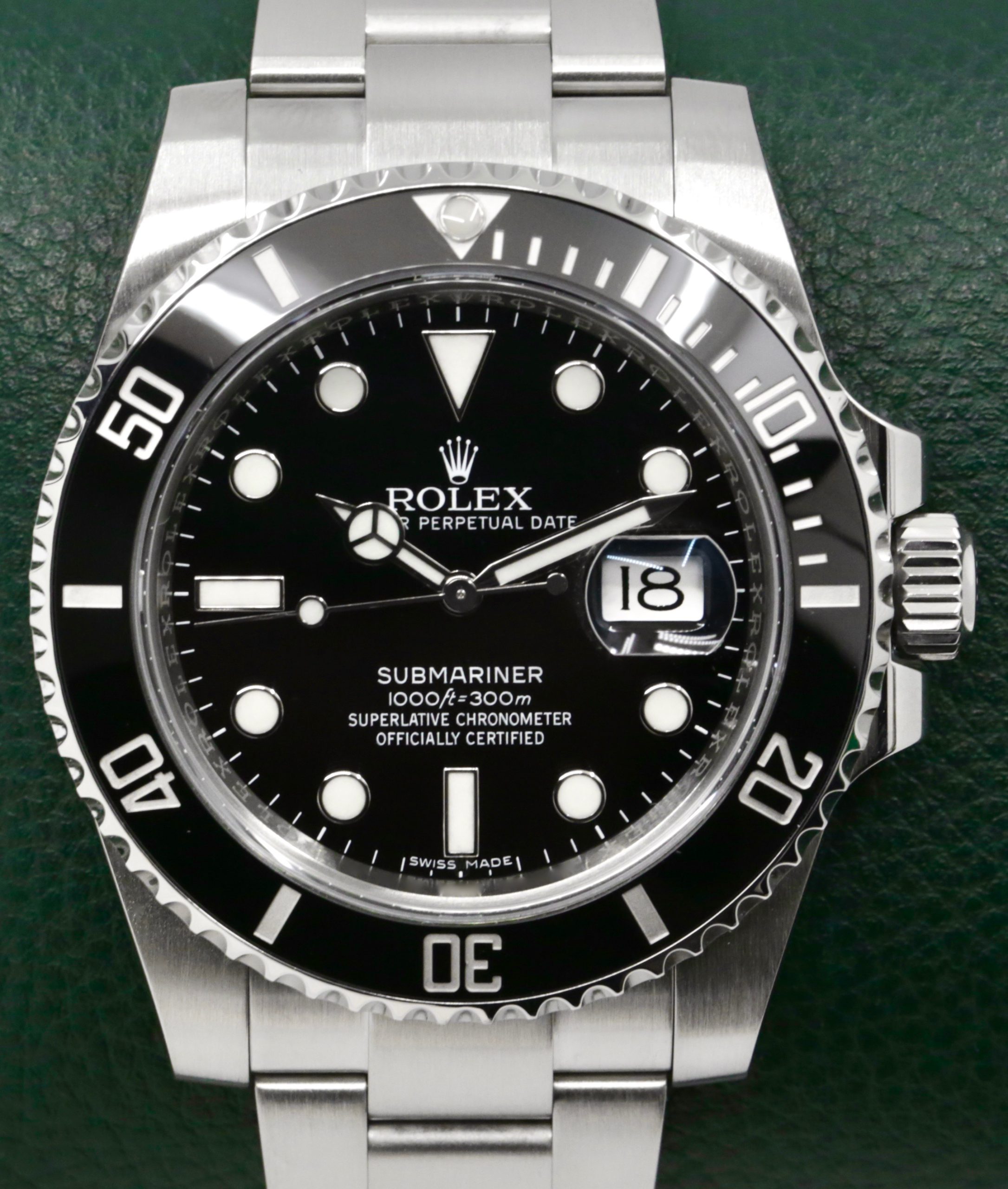 Rolex Submariner Date, Stainless Steel, Black Ceramic Bezel, Black Index Dial, on Stainless Steel Rolex Oyster Bracelet, Ref. 116610LN, Circa: 2017, with Box, Book & Rolex Warranty Card