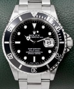 Rolex Submariner Date, Stainless Steel, Black Index Dial, Black Bezel, on Stainless Steel Rolex Oyster Bracelet, Ref. 16610, Circa: 2002, with Rolex Box