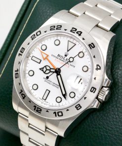 Alternative view of Rolex Explorer II "Polar", Stainless Steel, White Index Dial with Orange GMT-Hand, on Stainless Steel Rolex Oyster Bracelet, Ref. 216570, Circa: 2021, with Box, Books, Swing Tags, Rolex Warranty Card & Balance of 5 Year Rolex Factor Warranty