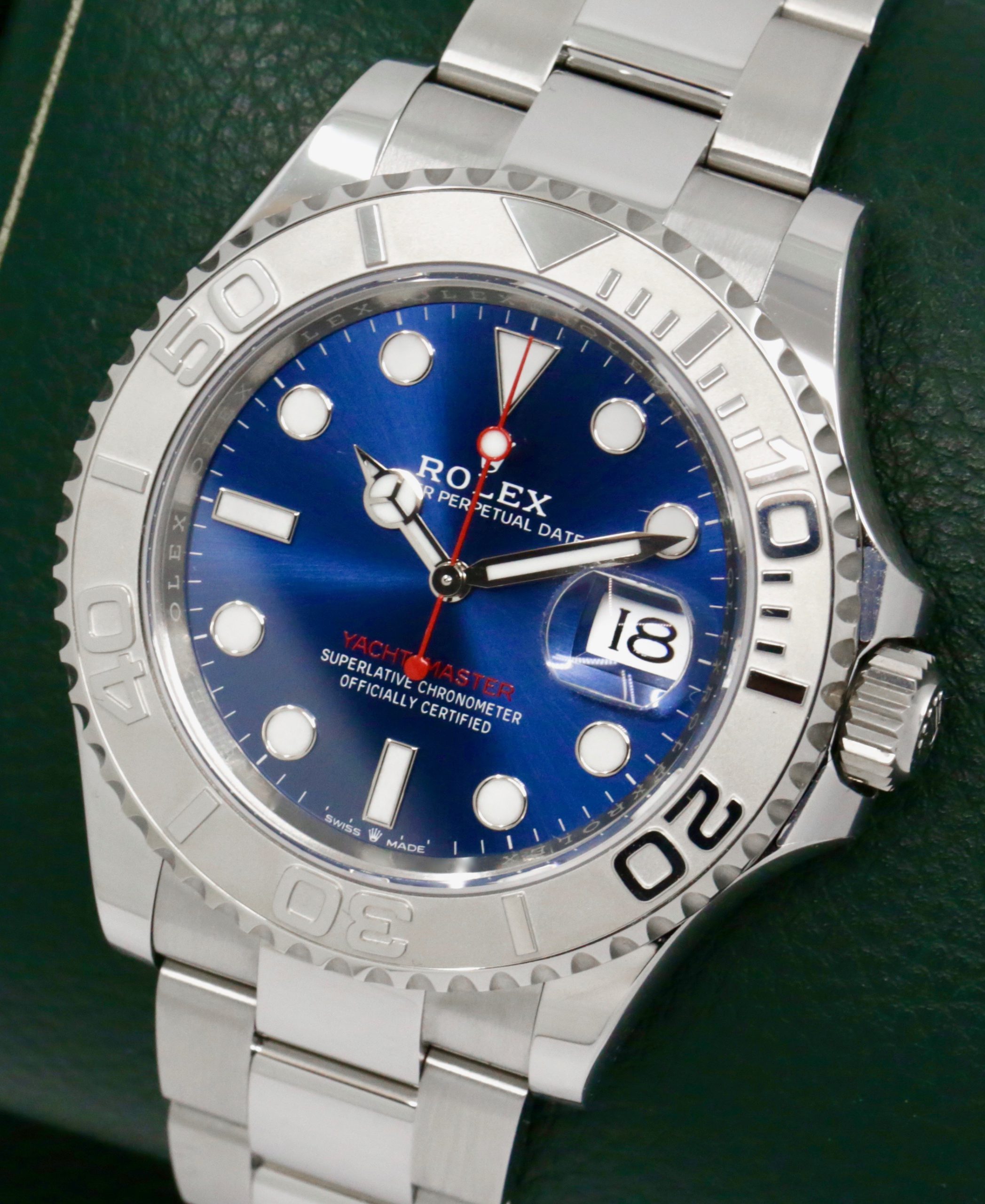 Rolex Yacht-Master 40, Stainless Steel, Blue Index Dial, with Platinum Bezel, on Stainless Steel Rolex Oyster Bracelet, Ref. 126622, Complete with Box, Books, Rolex Warranty Card & Balance of 5 Year Rolex Factory Warranty *UNWORN* - Image 3
