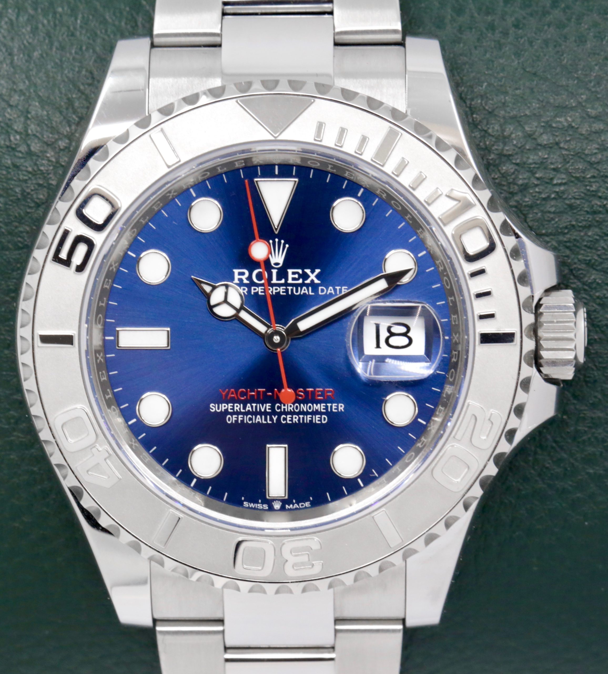 Rolex Yacht-Master 40, Stainless Steel, Blue Index Dial, with Platinum Bezel, on Stainless Steel Rolex Oyster Bracelet, Ref. 126622, Complete with Box, Books, Rolex Warranty Card & Balance of 5 Year Rolex Factory Warranty *UNWORN* - Image 4