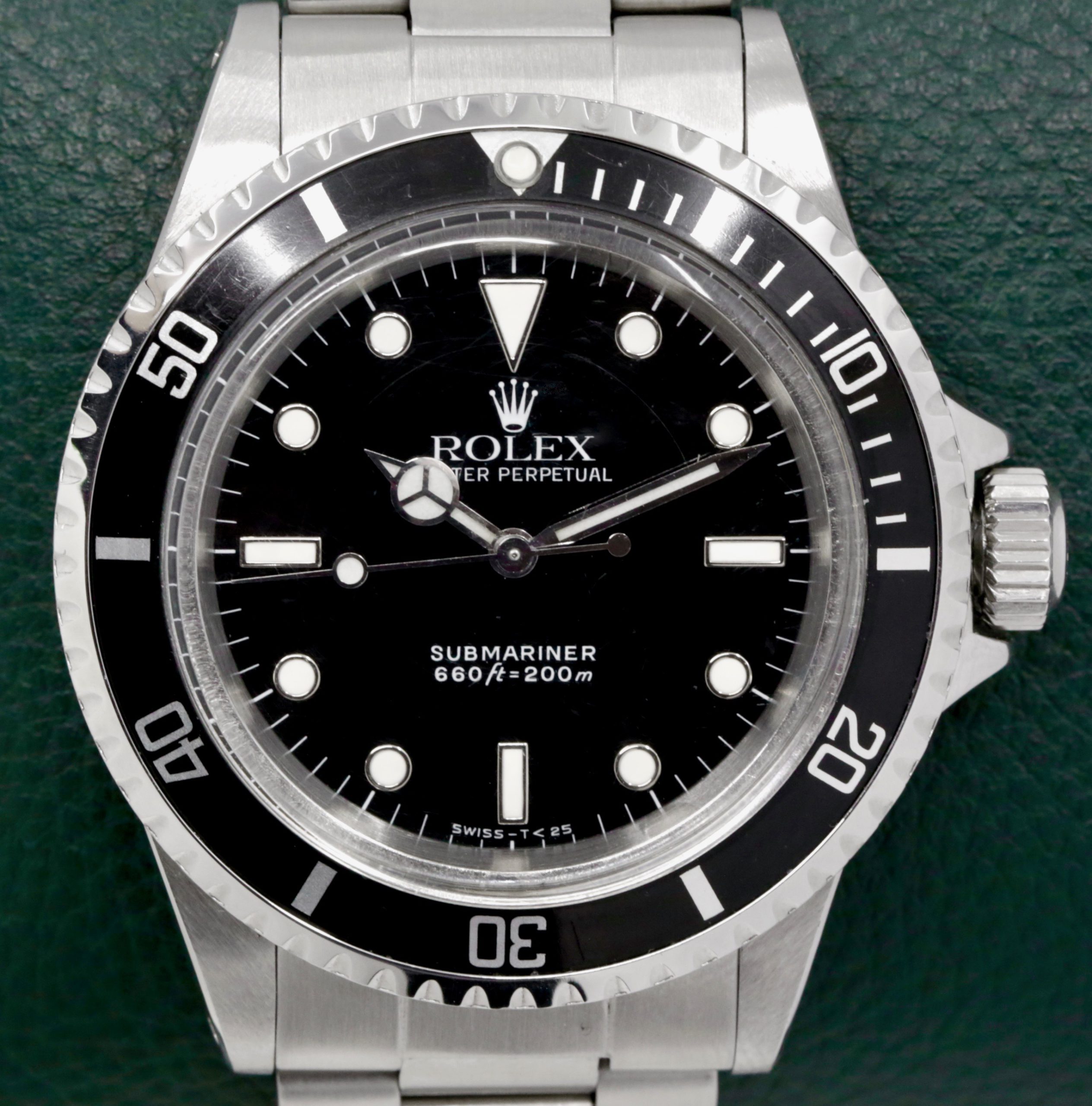 Rolex Oyster Perpetual Submariner Non-Date, Stainless Steel, Black Index Dial, Fitted with a "Superdome" Crystal, on Stainless Steel Rolex Oyster Bracelet, Ref. 5513, Circa: 1984