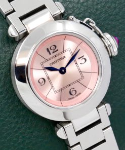 Alternative view of Cartier Miss Pasha, Stainless Steel, Pink Arab Dial, on Stainless Steel Cartier Bracelet, Ref. 2973, Circa: 2010