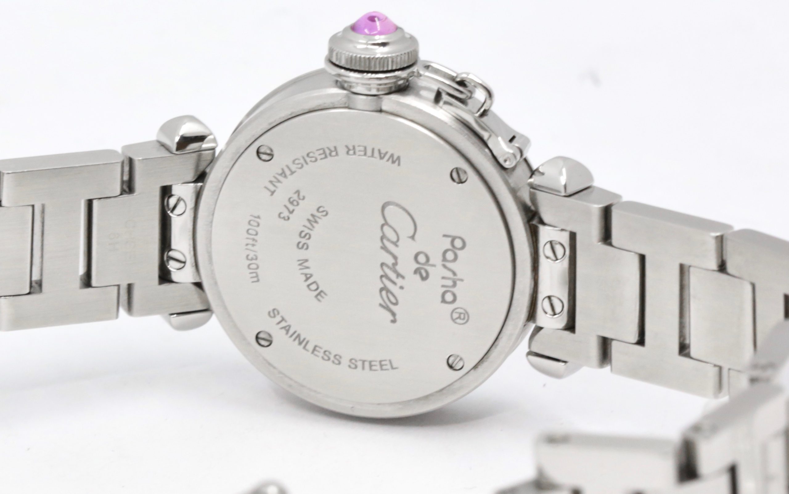 Cartier Miss Pasha, Stainless Steel, Pink Arab Dial, on Stainless Steel Cartier Bracelet, Ref. 2973, Circa: 2010 - Image 6