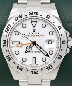 Rolex Explorer II “Polar”, Stainless Steel, White Index Dial with Orange GMT-Hand, on Stainless Steel Rolex Oyster Bracelet, Ref. 216570, Circa: 2019, with Box, Books, Green Chronometer Swing Tags, Rolex Warranty Card.