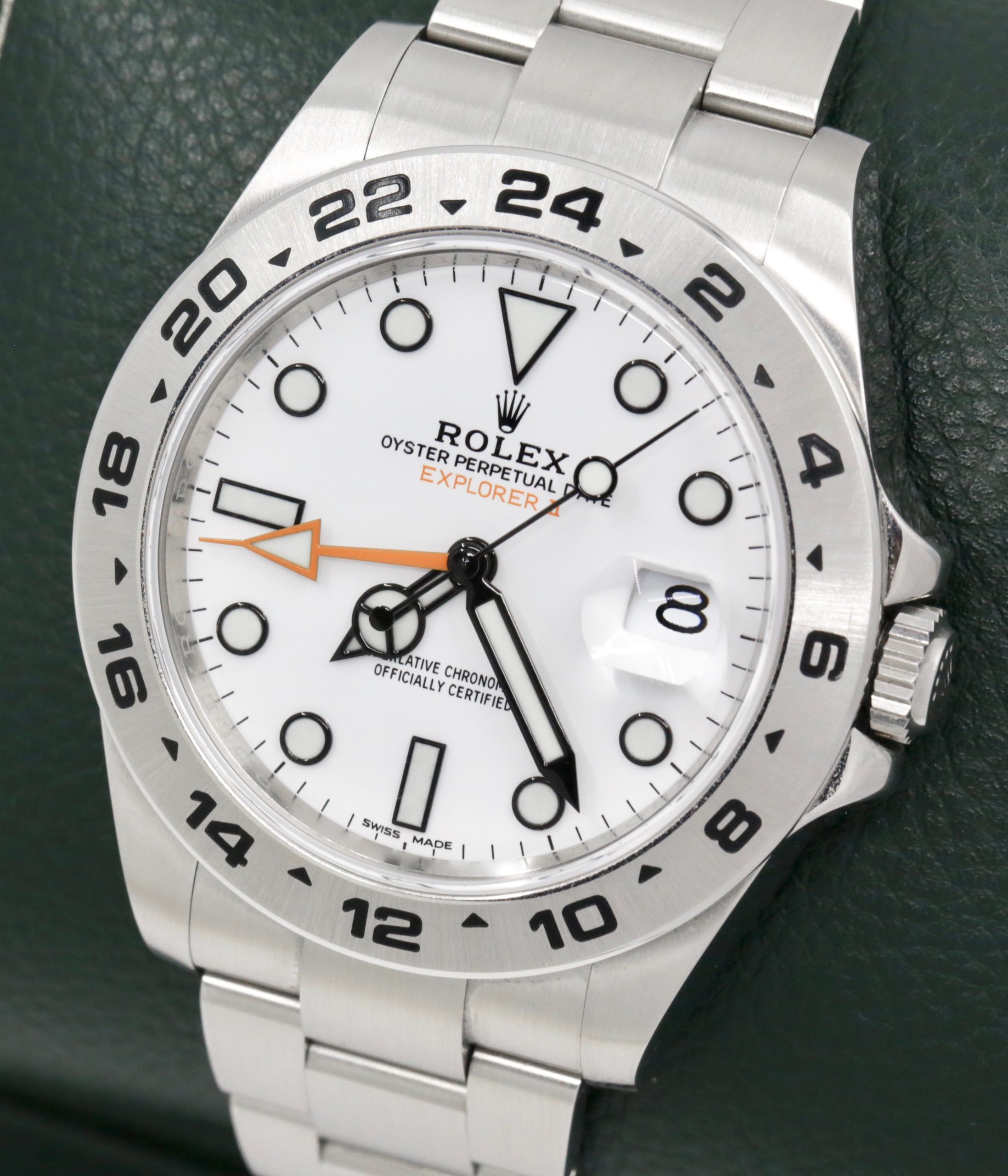 Rolex Explorer II “Polar”, Stainless Steel, White Index Dial with Orange GMT-Hand, on Stainless Steel Rolex Oyster Bracelet, Ref. 216570, Circa: 2019, with Box, Books, Green Chronometer Swing Tags, Rolex Warranty Card. - Image 2