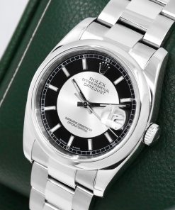 Alternative view of Rolex Oyster Perpetual Datejust 36, Stainless Steel, "Tuxedo" Black & Silver Index Dial, Smooth Bezel, on Stainless Steel Rolex Oyster Bracelet, Ref. 116200, Circa: 2009