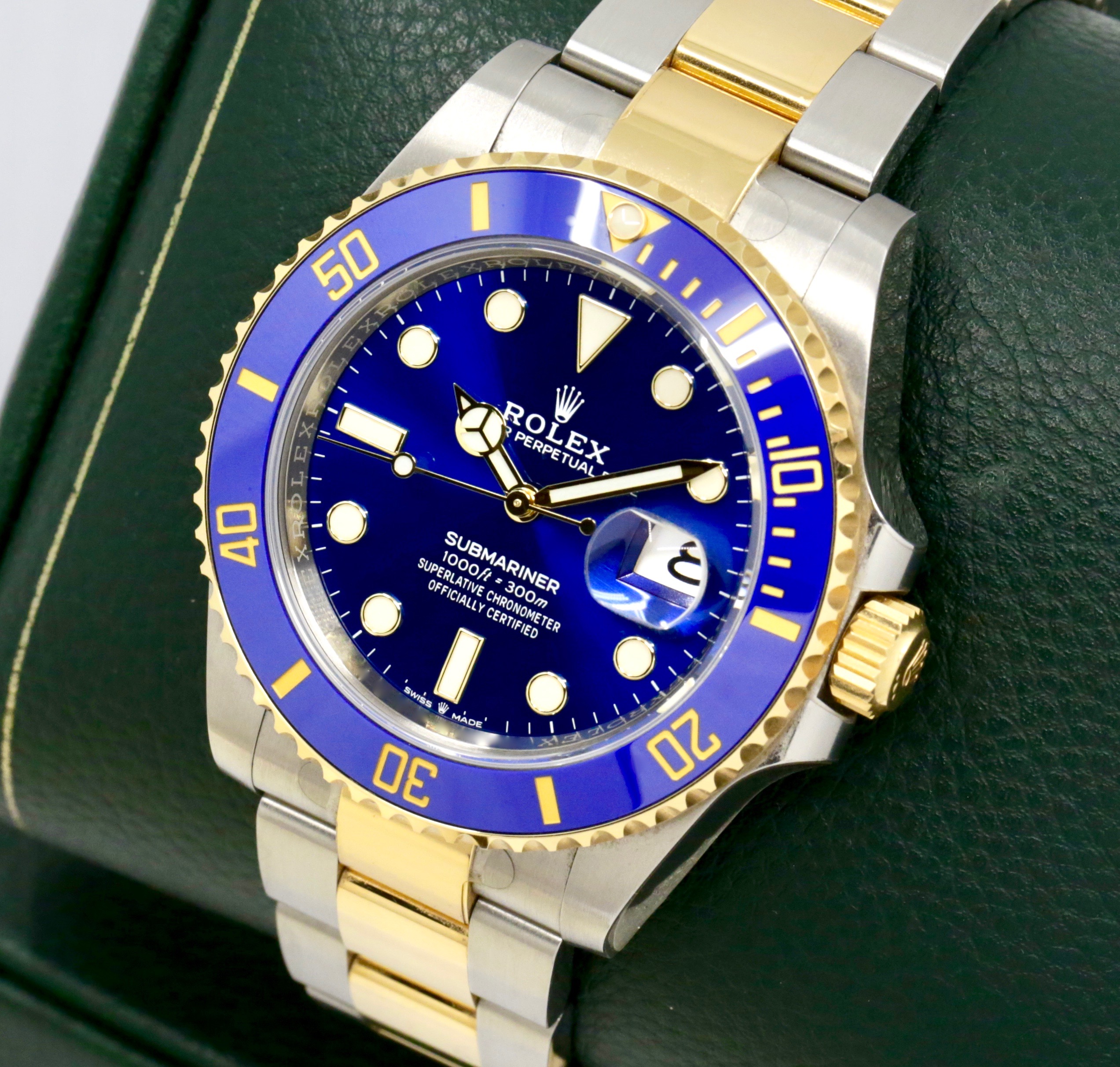 Rolex Submariner Date "Bluesy", 41mm, Stainless Steel & 18ct Yellow Gold, Blue Ceramic Bezel, Blue Index Dial, on Stainless Steel & 18ct Yellow Gold Rolex Oyster Bracelet, Ref. 126613LB, Circa: 2021, with Box, Books, Rolex Warranty Card & Balance of 5 Year Rolex Factory Warranty - Image 3