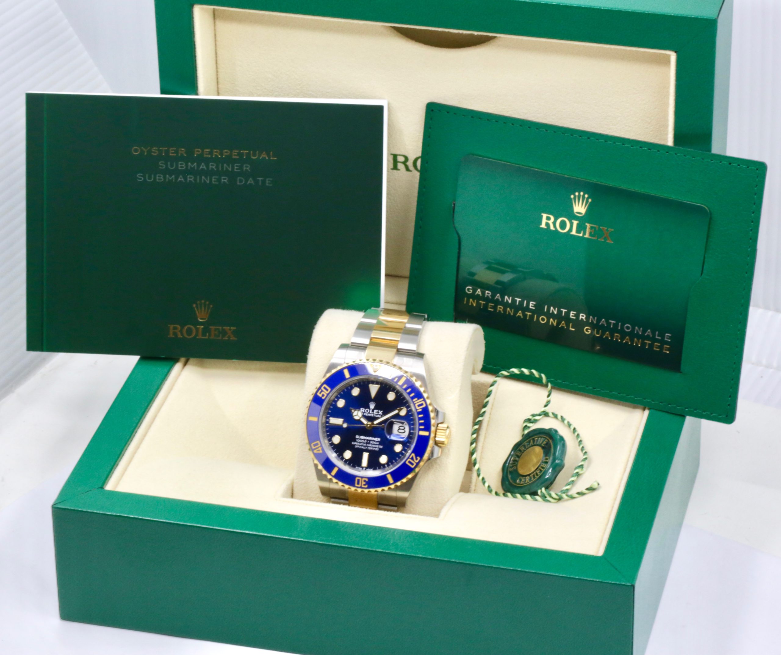 Rolex Submariner Date "Bluesy", 41mm, Stainless Steel & 18ct Yellow Gold, Blue Ceramic Bezel, Blue Index Dial, on Stainless Steel & 18ct Yellow Gold Rolex Oyster Bracelet, Ref. 126613LB, Circa: 2021, with Box, Books, Rolex Warranty Card & Balance of 5 Year Rolex Factory Warranty - Image 7