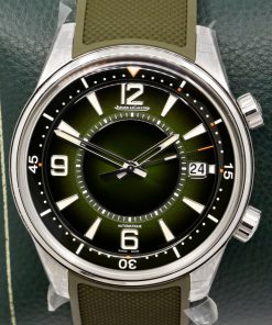 Jaeger-LeCoultre Polaris Date Green lacquer Dial, Boutique Exclusive in stainless steel JLC green rubber strap with a stainless steel deployant, Ref.Q906863J, Circa: 2022, with Box, Books, JLC Warranty Card & Balance of 8 Year Extended Warranty