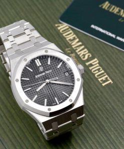 Alternative view of Audemars Piguet Royal Oak in Stainless Steel, Black Tapisserie Dial on a Audemars Piguet Stainless Steel Bracelet, Ref. 15500ST.OO.1220ST.03, Circa 2022, with Box, Books, Audemars Piguet Warranty Card & Balance of Audemars Piguet Extended Warranty