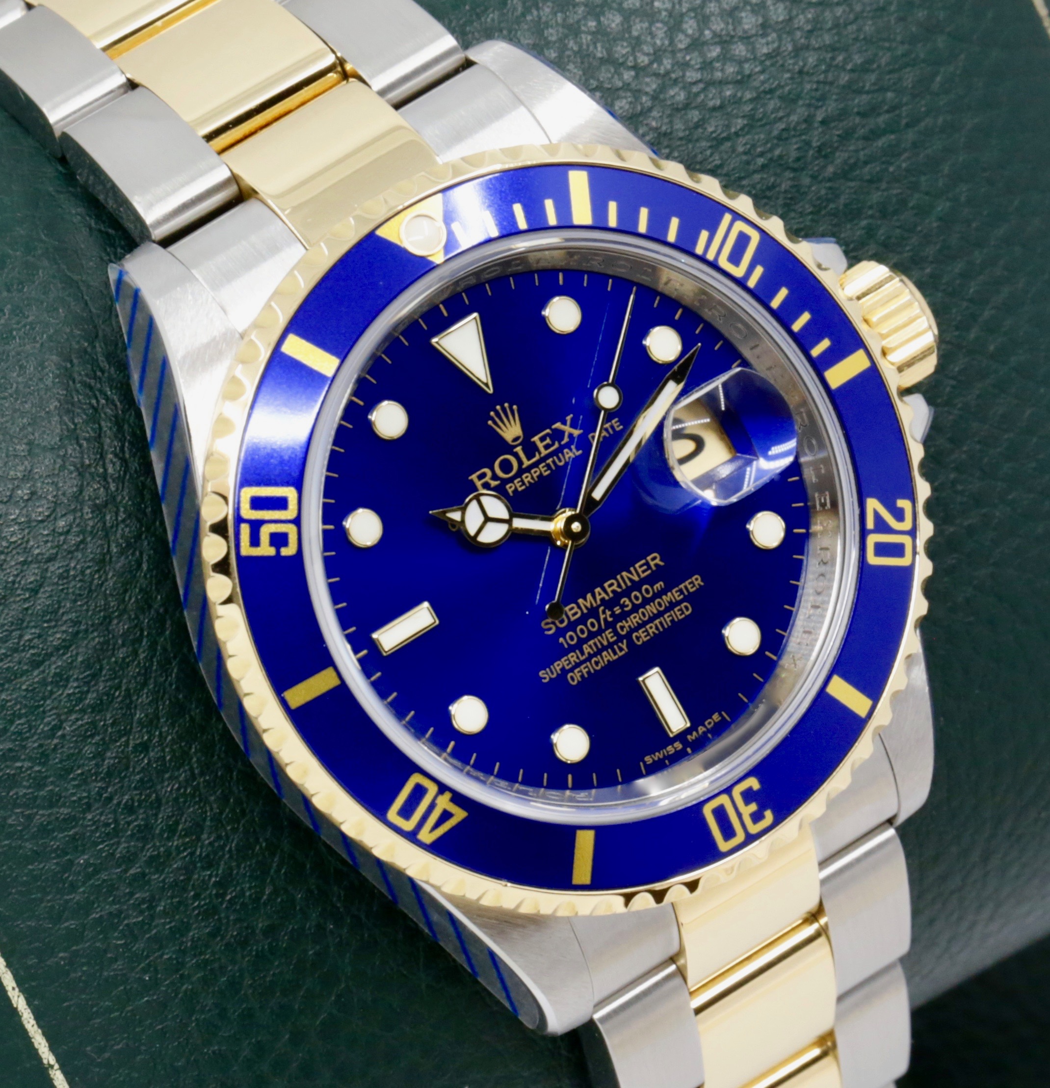 Rolex Submariner Date "Bluesy", in Stainless Steel & 18ct Yellow Gold, Blue Index Dial, on Stainless Steel & 18ct Yellow Gold Rolex Oyster Bracelet, Ref. 16613, Circa: 2010, with Box, Rolex Warranty Card, Rolex Service Card & Balance of 2 Year Rolex Service Warranty - Image 2