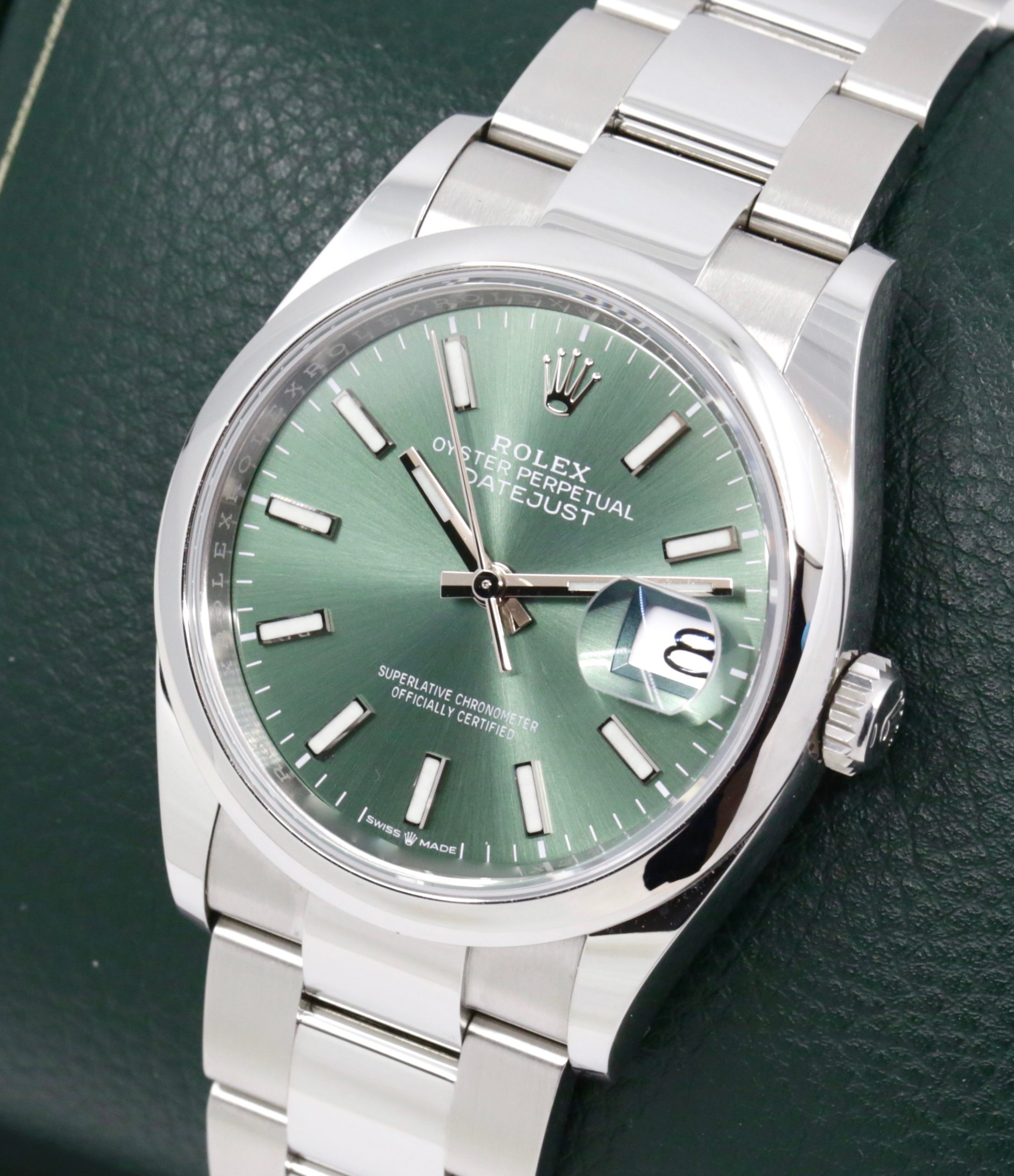 Rolex Oyster Perpetual Datejust 36, Stainless Steel, Mint Green Index Dial, Smooth Bezel, on Stainless Steel Rolex Oyster Bracelet, Ref. 126200, Circa: 2023, with Box, Books, Rolex Warranty Card & Balance of 5 Year Rolex Warranty - Image 3