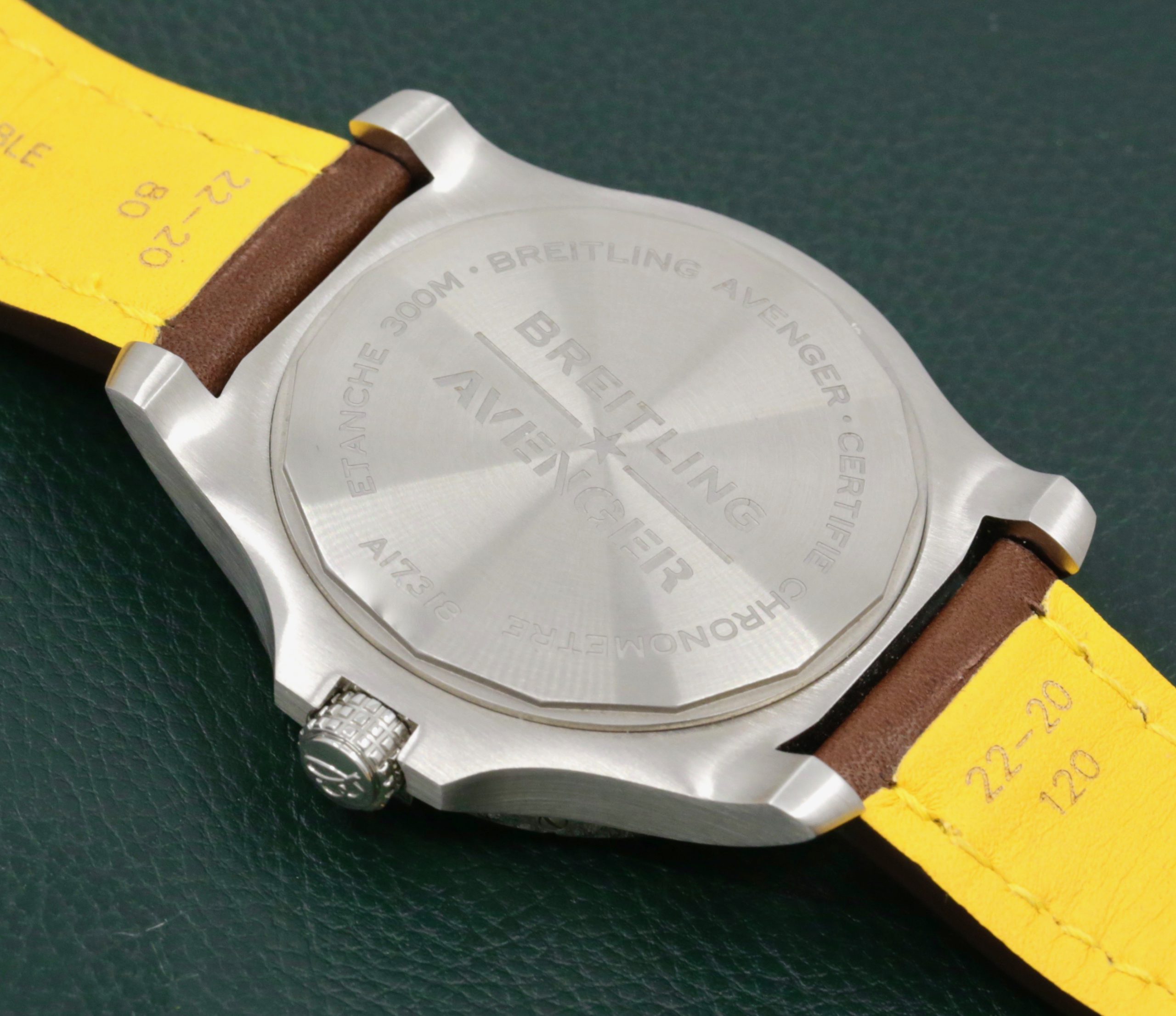 Breitling Avenger Automatic 43, Stainless Steel, Blue Index Dial, on Brown Breitling Leather Strap with Stainless Steel Breitling Tang Buckle, Ref. A17318, with Box, Books, & Breitling Warranty Card - Image 5