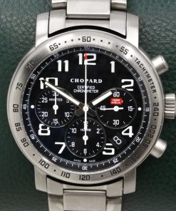 Chopard Mille Miglia Chronograph in Titanium on Titanium Bracelet, Black Arab Dial, Ref 8915, Circa: 2004, With Box books & Warranty Paper - ON SALE $3,300