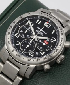 Alternative view of Chopard Mille Miglia Chronograph in Titanium on Titanium Bracelet, Black Arab Dial, Ref 8915, Circa: 2004, With Box books & Warranty Paper - ON SALE $3,300