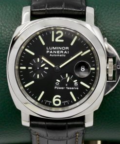 Panerai Luminor Automatic Power Reserve, Stainless Steel, Black Index Dial, on Black Alligator Panerai Strap with Stainless Steel Panerai Deployant, Ref. PAM00090, Circa: 2006, with Box & Papers - $5,900!!!