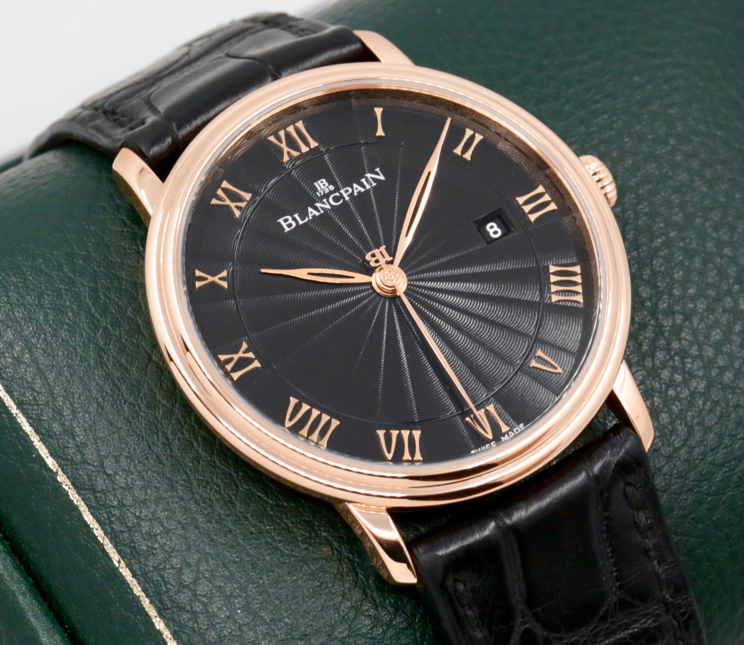 Blancpain Villeret Ultraplate, in 18ct Rose Gold, Black Roman Dial, Black Blancpain Alligator Strap with 18ct Rose Gold Deployant, Ref. 6651 3630 55B, Circa: 2021, Complete with Box, Books & Blancpain Warranty Card - ON SALE!!! $9,900 - Image 2