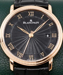 Blancpain Villeret Ultraplate, in 18ct Rose Gold, Black Roman Dial, Black Blancpain Alligator Strap with 18ct Rose Gold Deployant, Ref. 6651 3630 55B, Circa: 2021, Complete with Box, Books & Blancpain Warranty Card - ON SALE!!! $9,900
