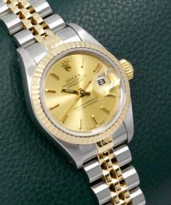 Alternative view of Rolex Lady-Datejust 26, in Stainless Steel & 18ct Yellow Gold, Fluted Bezel, Champagne Index Dial, on Stainless Steel & 18ct Yellow Gold Rolex Jubilee Bracelet, Ref. 69173, Circa: 1991