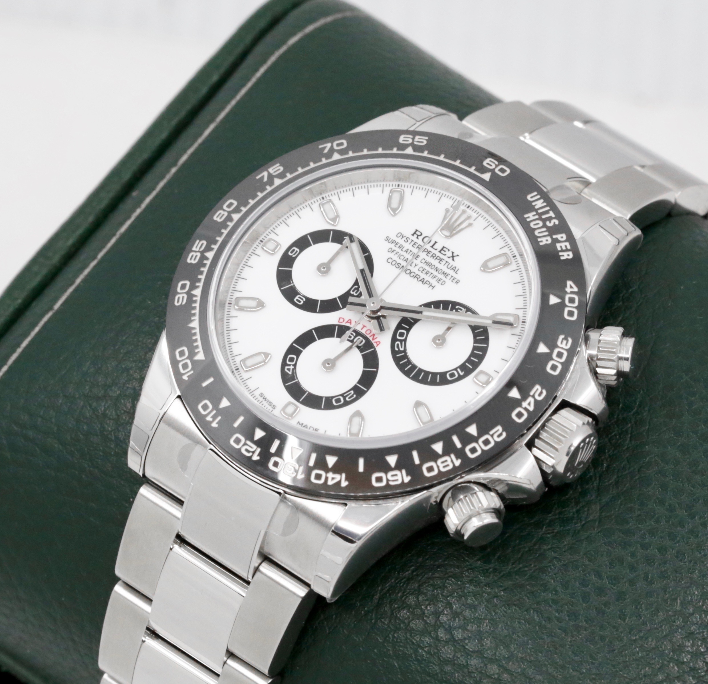 Rolex Cosmograph Daytona, Stainless Steel, Black Ceramic Bezel, White Index Dial, on a Rolex Oystersteel Bracelet, Ref: 116500LN, Circa: 2022, Complete with Box, Book, Green & White Tags, Rolex Warranty Card, & Balance of 5 Year Rolex Factory Warranty - UNWORN!! - Image 3