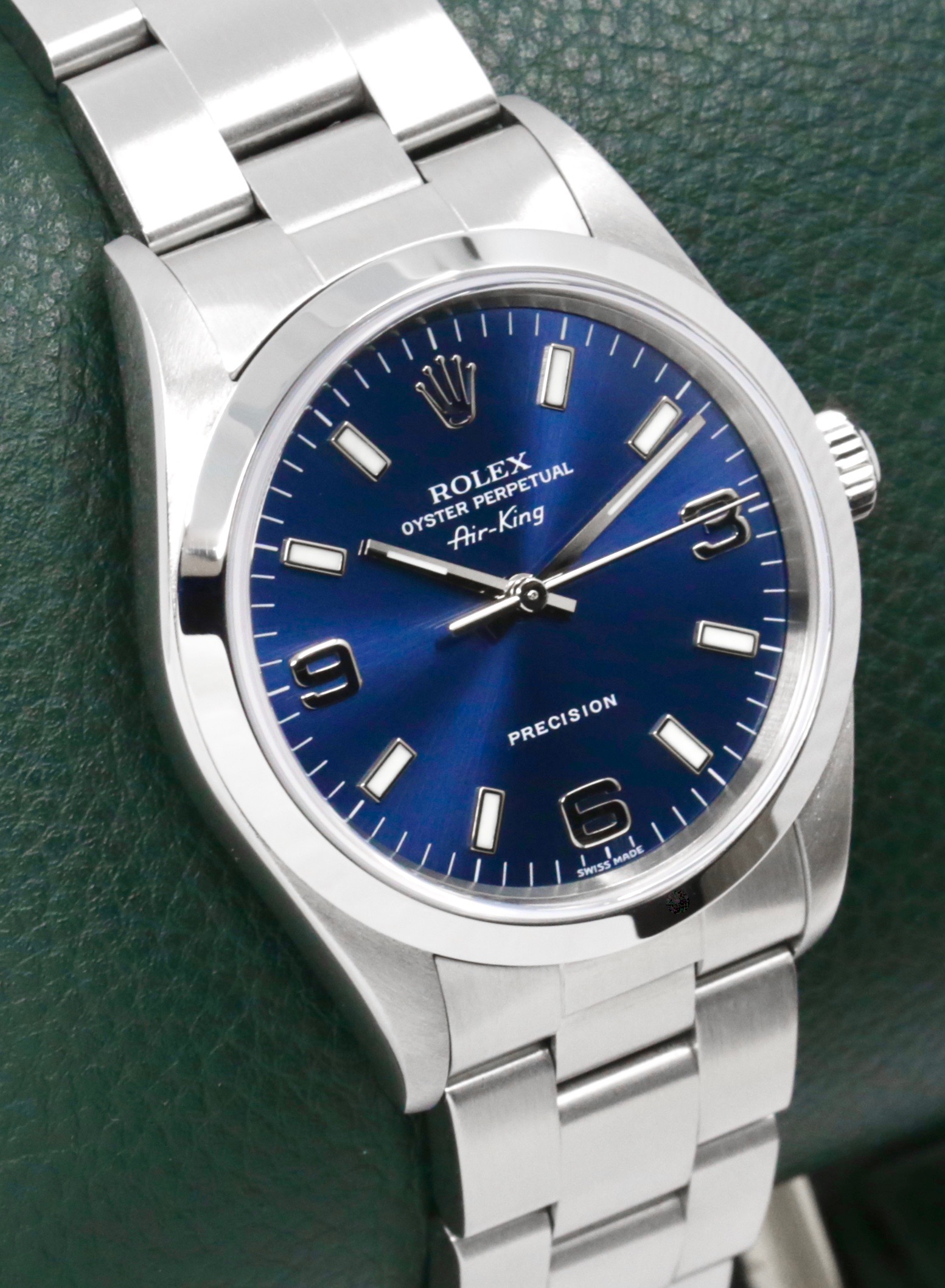 Rolex Oyster Perpetual Air King, 34mm, Stainless Steel, Blue 3,6,9 Dial, on Stainless Steel Rolex Oyster Bracelet, Ref. 14000, Circa: 2000 - $7,800 - Image 2