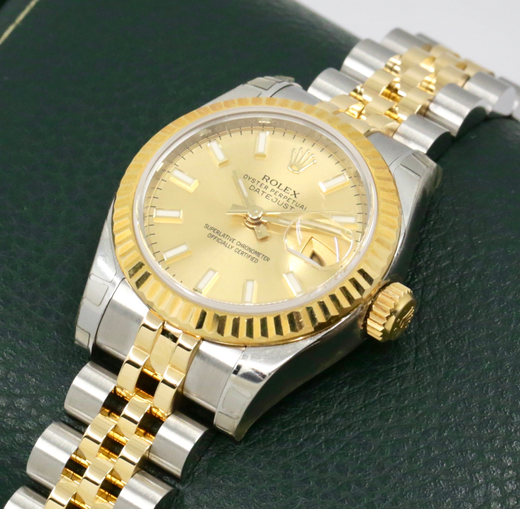 Rolex Lady Datejust 26, Stainless Steel & 18ct Yellow Gold, Champagne index Dial, on Steel & 18ct Yellow Gold Jubilee Bracelet, Ref.179173, Circa 2016, with Box, Book and Rolex Warranty Card - Image 4
