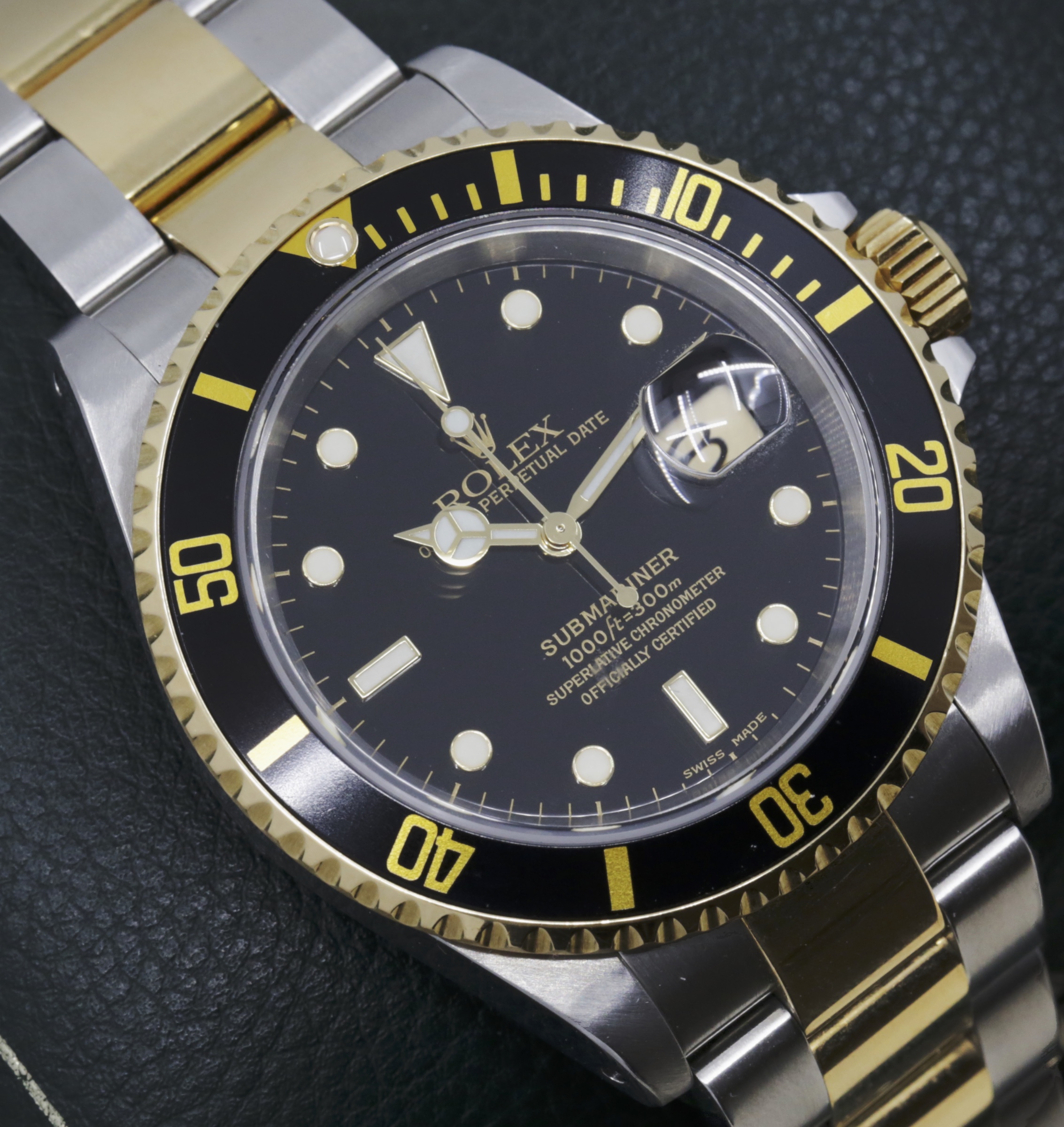 Rolex Oyster Perpetual Submariner Date, in Stainless Steel & 18ct Yellow Gold, Black Index Dial, on Stainless Steel & 18ct Yellow Gold Rolex Oyster Bracelet, Ref. 16613, Circa: 2002, with Box, books, Swing Tag, Anchor, and Rolex Warranty certificate - Image 3