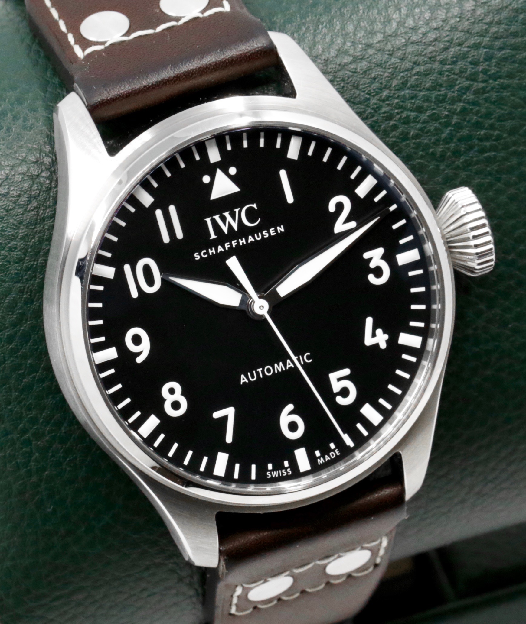 IWC Big Pilot 43, Stainless Steel, Black Arab Dial, on Brown IWC Leather Strap with Stainless Steel IWC Tang Buckle, Ref. IW329301, Circa: 2022, with Box, Books, IWC Warranty Card & Balance of 8 Year Extended IWC Factory Warranty Card - Image 2
