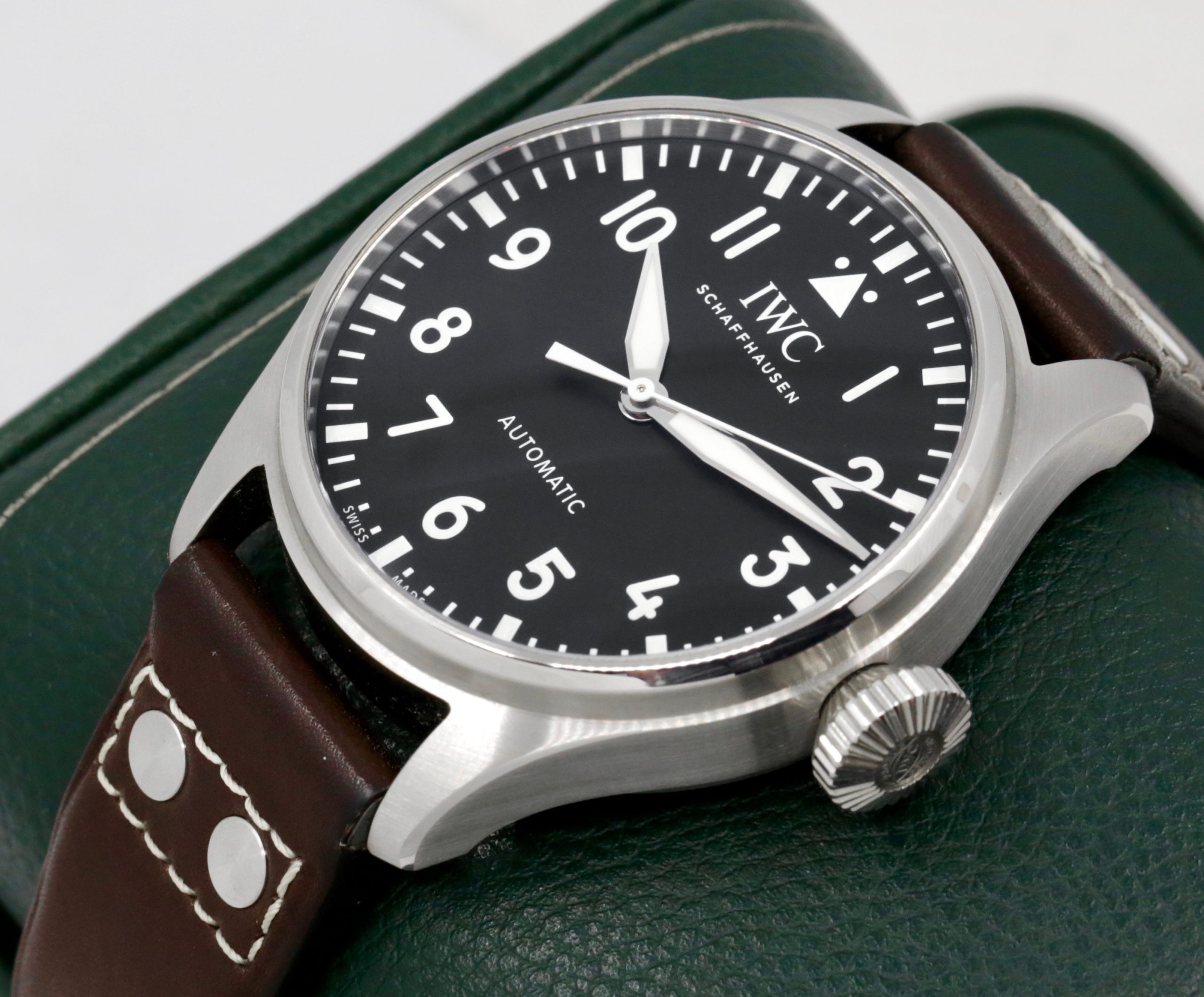 IWC Big Pilot 43, Stainless Steel, Black Arab Dial, on Brown IWC Leather Strap with Stainless Steel IWC Tang Buckle, Ref. IW329301, Circa: 2022, with Box, Books, IWC Warranty Card & Balance of 8 Year Extended IWC Factory Warranty Card - Image 5